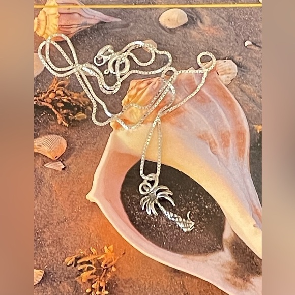 Italian 925 Silver 8” AGI chain with palm tree charm - NEW!!! - Picture 1 of 8